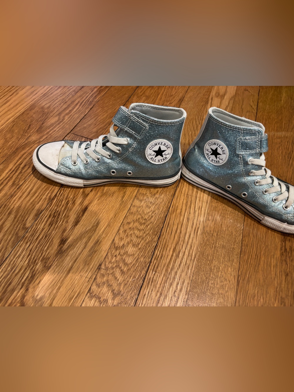 2 pairs of girls Converse Sneakers - Shimmery Teal and tie dye size 2.